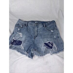 Old Navy High Rise Distressed Shorts Secret Slim Pockets 12 Grunge Retro Y2K EUC